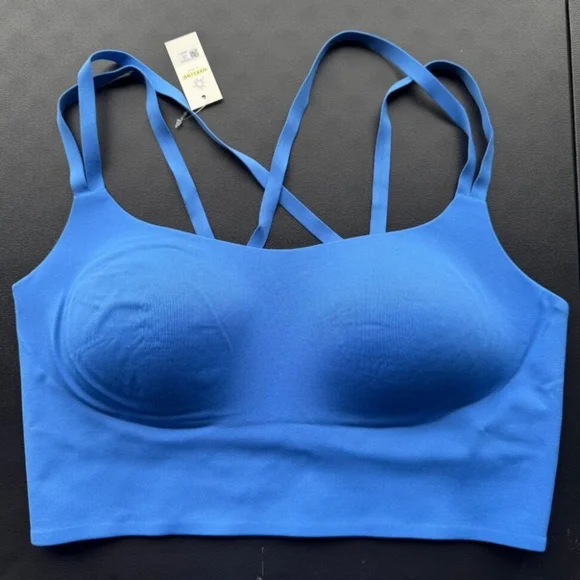 NWT Aerie Offline Real Me Blue Strappy Sports Bra - Picture 4 of 7
